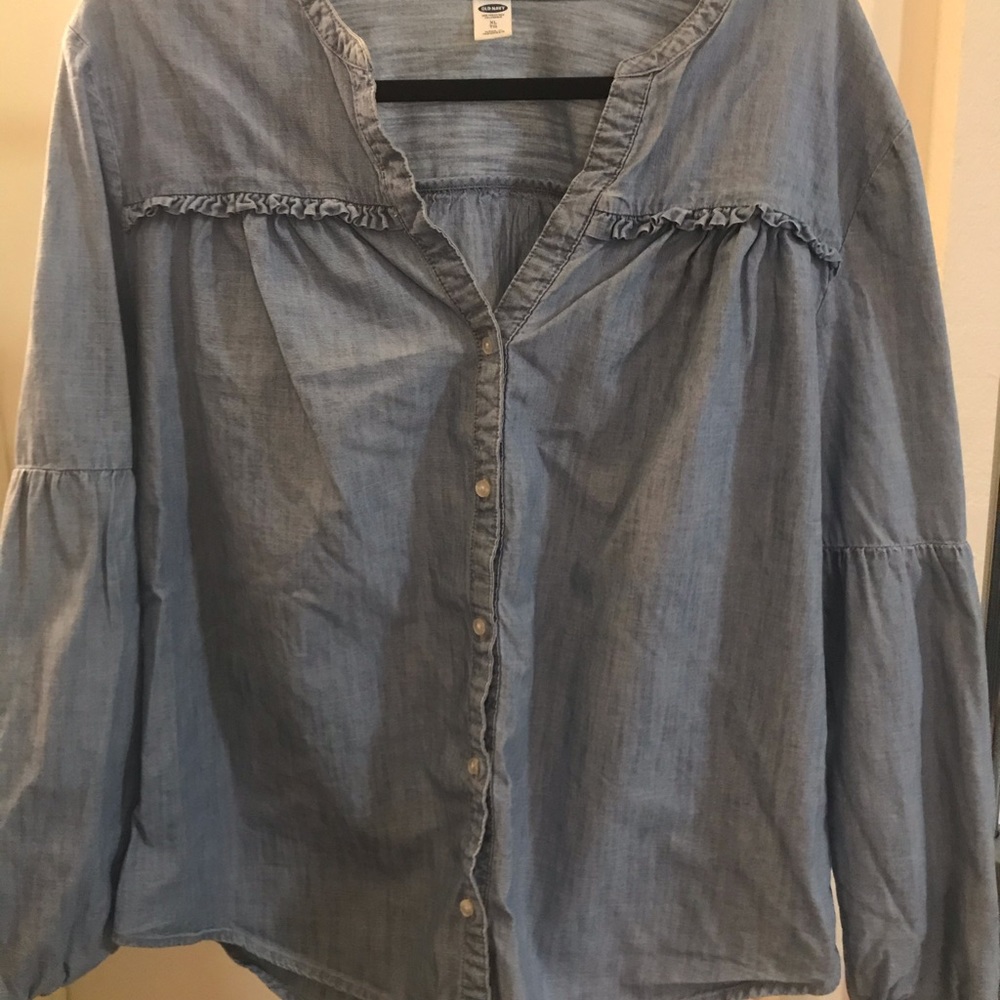 Light blue denim blouse
